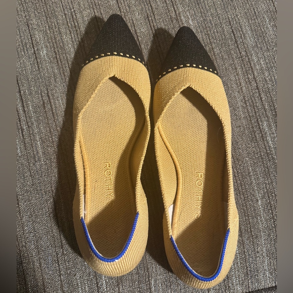 Rothy's The Point II flats in the Camel Captoe color.